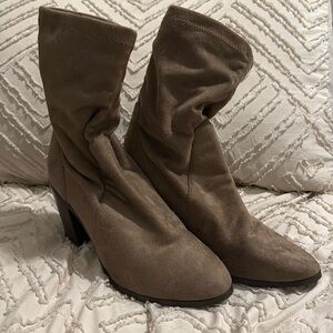 Lightly used light tan booties